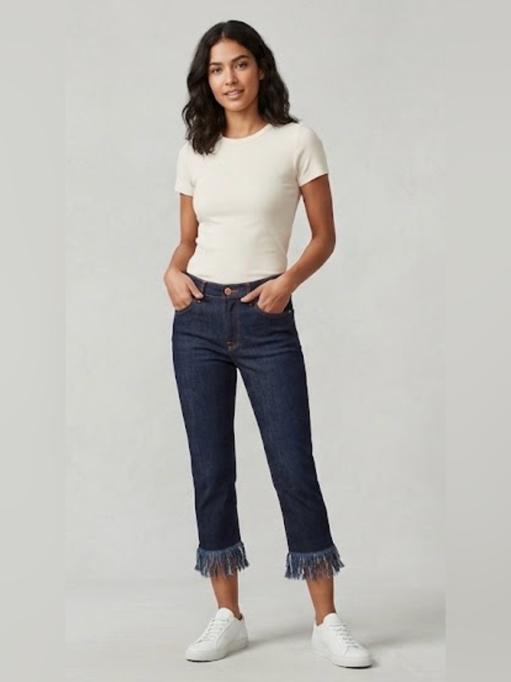 Acne Studios Kex "Soft Raw" Jeans (Custom Cropped Capri / Raw Fringe Hem)